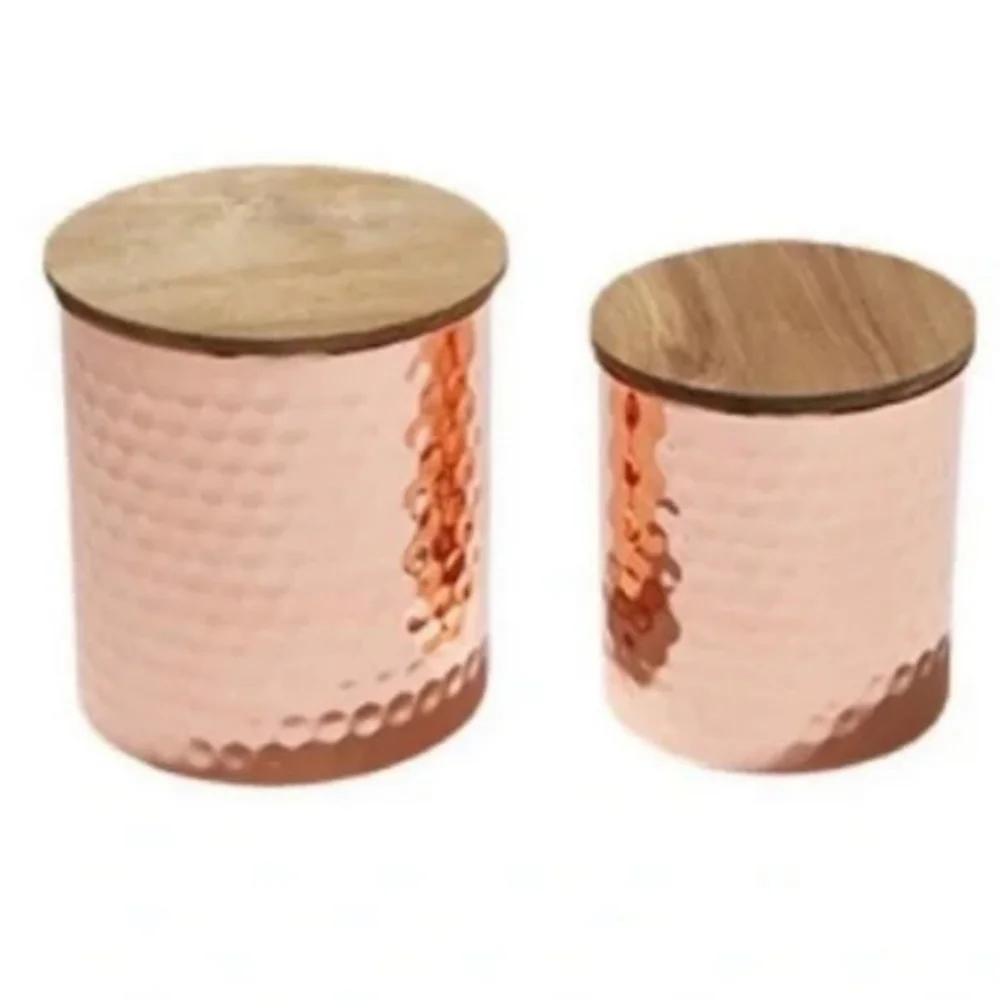 💜Uncommon James Hammered Copper Canisters Large - Picture 3 of 8
